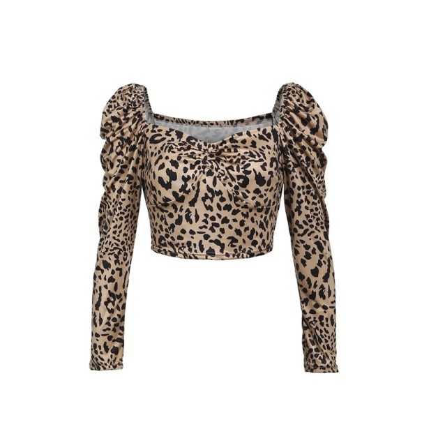 Blusa de leopardo para mujer Hayley marrón claro L