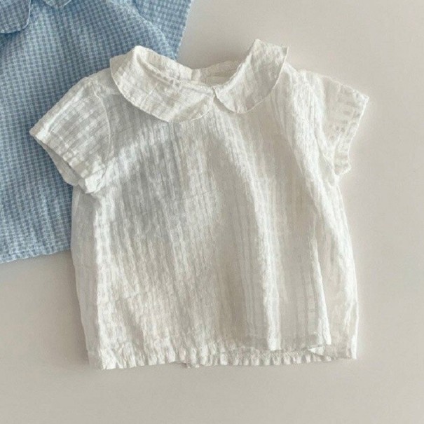 Blusa de menina L1782 branco 0-6 meses
