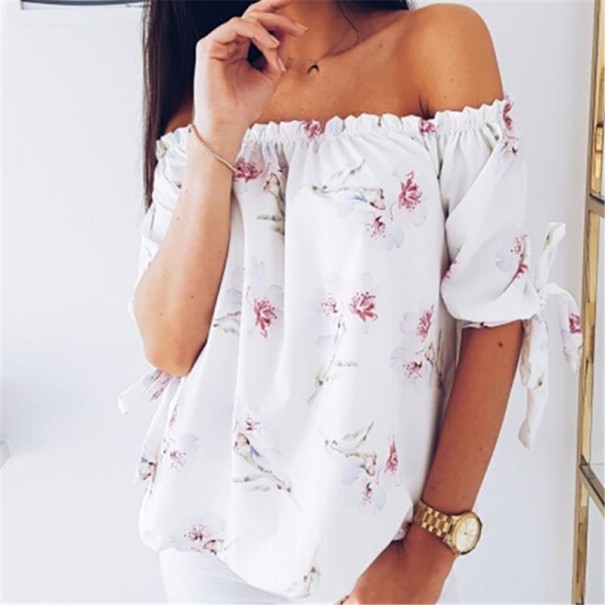 Blusa de mujer con hombros descubiertos S 2