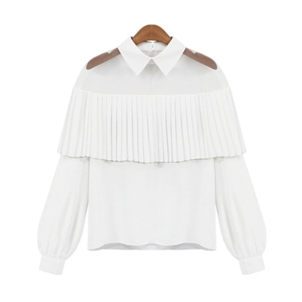 Blusa de mujer con hombros transparentes. blanco M