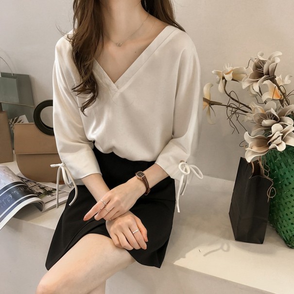 Blusa de mujer con lazo Isadora blanco M