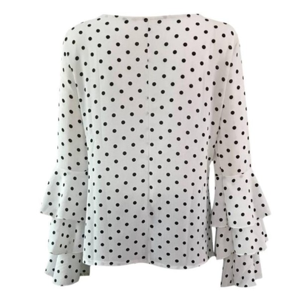 Blusa de mujer con lunares Jennifer blanco XL