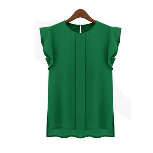 Blusa de mujer con mangas cortas verde M