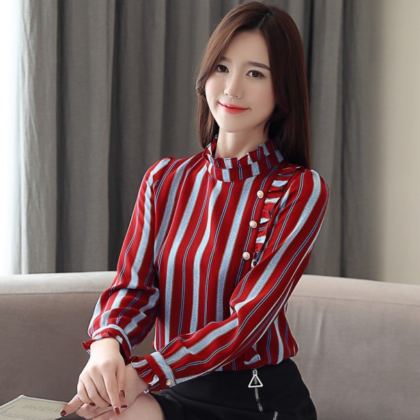 Blusa de mujer con perlas A884 rojo M
