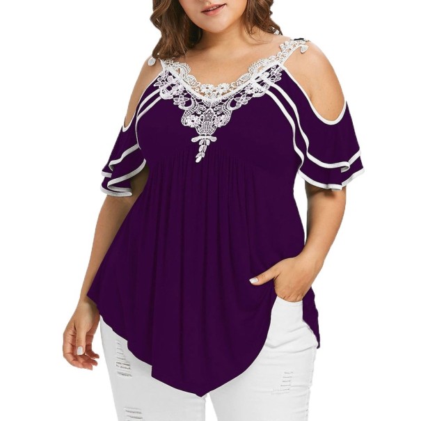 Blusa de mujer en tallas grandes morado 3XL