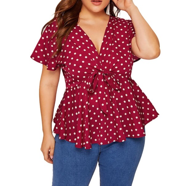 Blusa de mujer talla grande burdeos 3XL