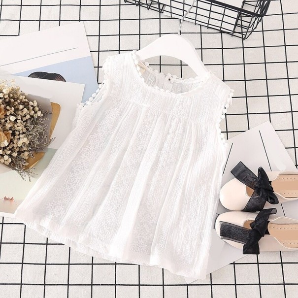 Blusa de niña L1754 blanco 6-12 meses