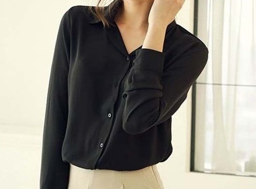 Blusa elegante para mujer J799 negro L