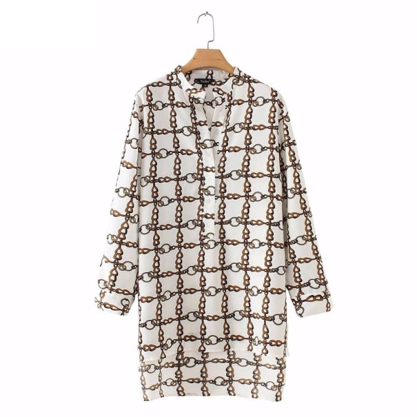 Blusa lunga da donna con motivo L