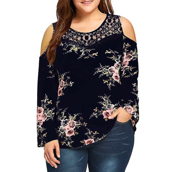 Blusa mujer talla grande Betania azul oscuro XL