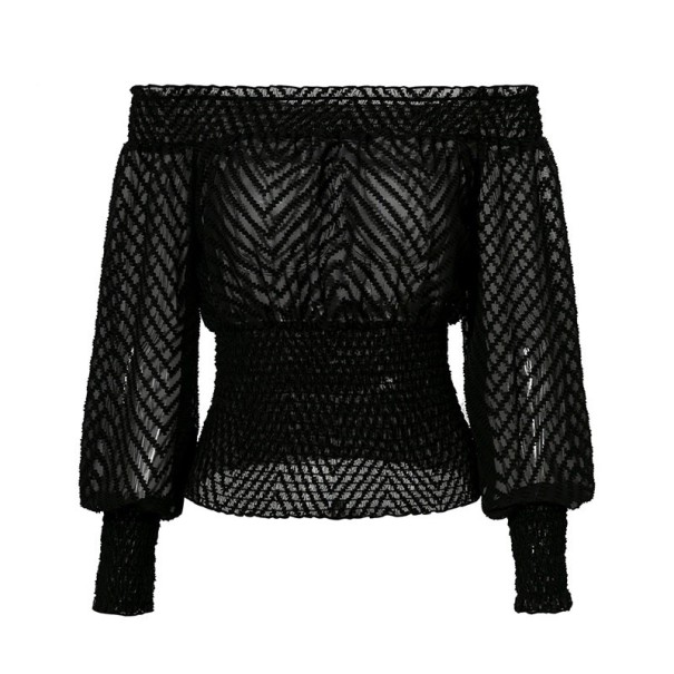 Blusa nera con spalle scoperte M