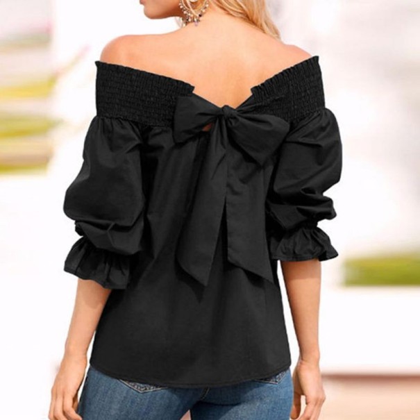 Blusa sin tirantes para mujer negro M