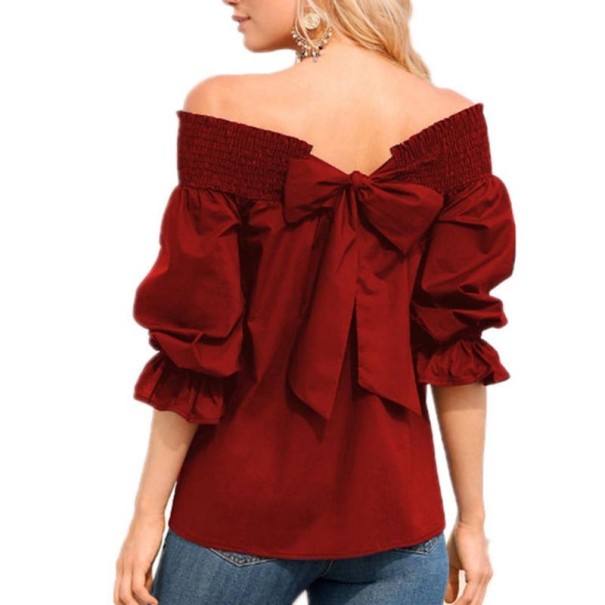Blusa sin tirantes para mujer rojo S