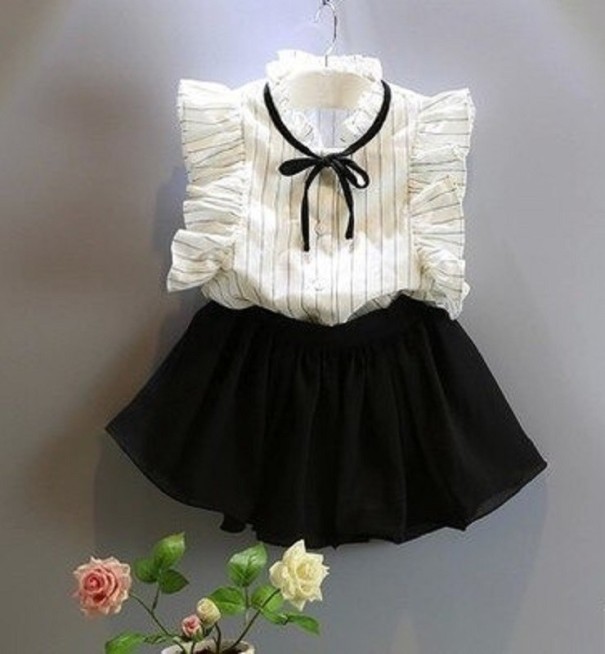 Bluse und Rock für Mädchen L1307 6 B