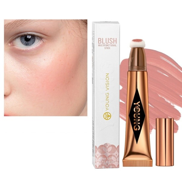 Blush liquide 12 ml Blush soyeux résistant à l'eau en tube avec applicateur Texture crémeuse douce Maquillage longue tenue 1