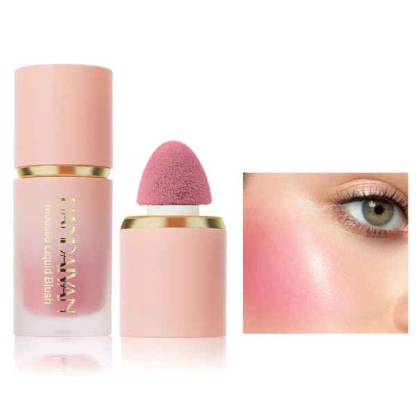Blush liquide pour le visage et les lèvres 6,5 ml 71 x 26 mm Blush mat résistant à l'eau en tube avec applicateur éponge effet longue durée 1