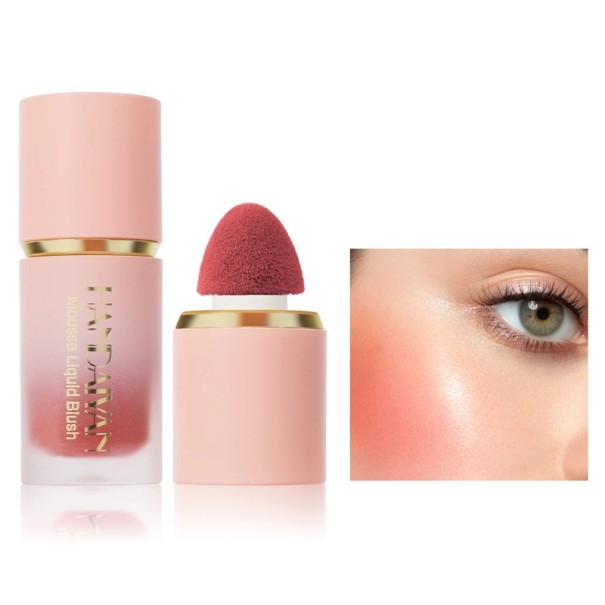 Blush liquide pour le visage et les lèvres 6,5 ml 71 x 26 mm Blush mat résistant à l'eau en tube avec applicateur éponge effet longue durée 3