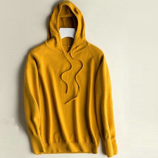 Bluza damska z kapturem A2127 ciemnożółty XL