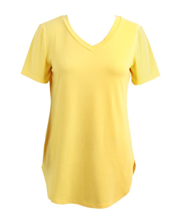 Bluză de bază pentru femei galben XL