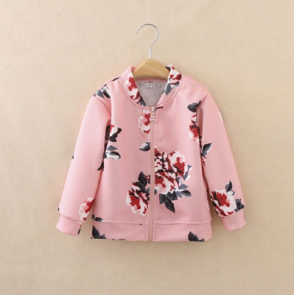 Bluza dziewczęca w kwiaty L1850 różowy 4