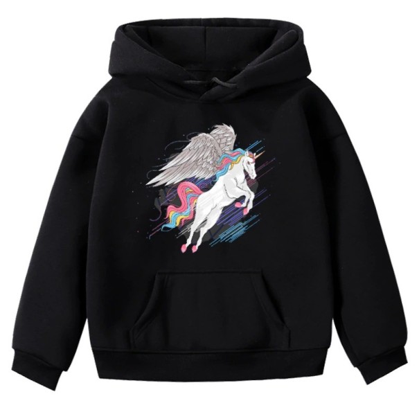 Bluza dziewczęca z jednorożcem czarny 4 A