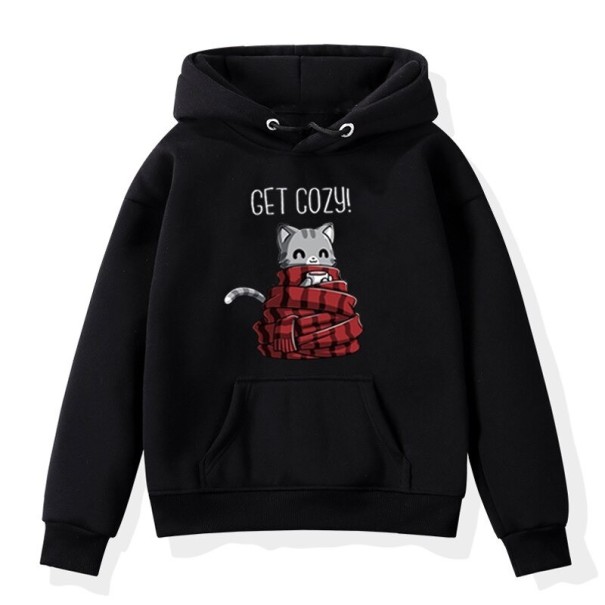 Bluza dziewczęca z kotem czarny 3 B