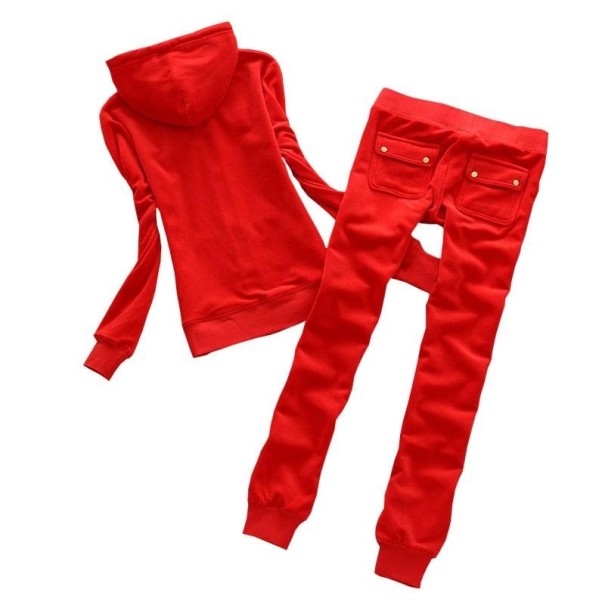 Bluza i spodnie dresowe damskie B991 czerwony L