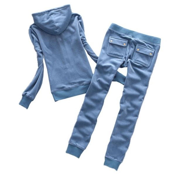 Bluza i spodnie dresowe damskie B991 niebieski L