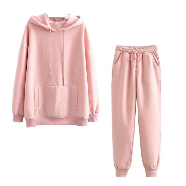 Bluza i spodnie dresowe damskie różowy XS