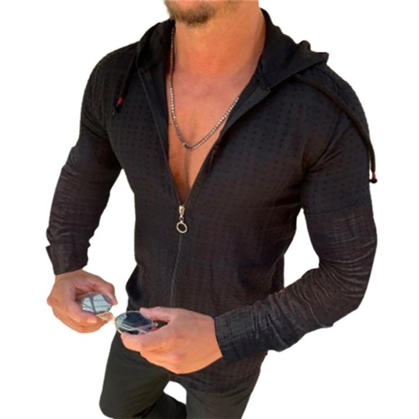 Bluza męska rozpinana F151 czarny XS