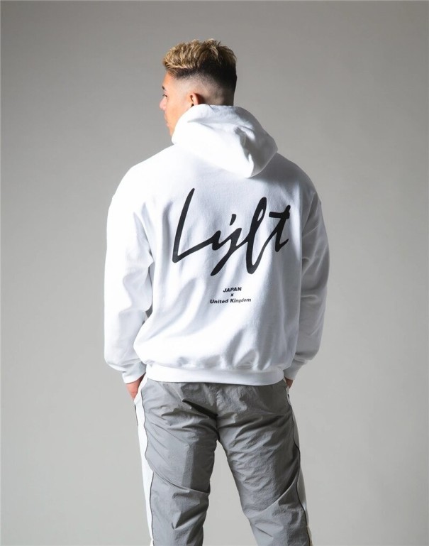 Bluza męska z kapturem F100 biały XL
