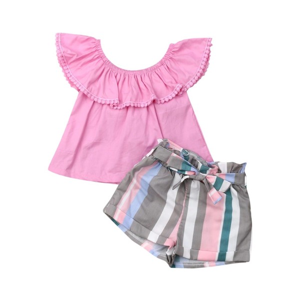 Bluză pentru fete și pantaloni scurți L1559 6-12 luni