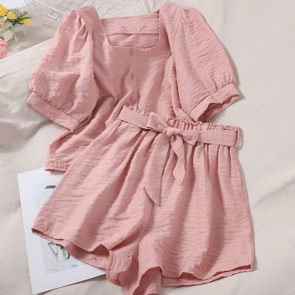 Bluză și pantaloni scurți pentru femei B1261 roz M