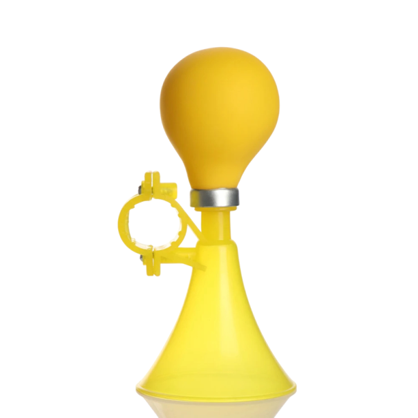 Bocina de bicicleta para niños 15 x 7 cm Bocina de manillar colorida Sonido fuerte para una conducción segura Fácil de montar Accesorio divertido para bicicletas infantiles amarillo