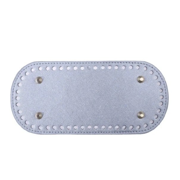 Bodem voor gehaakte tas met openingen voor haken 22×10 cm PU leer versteviging bodem tas voor het maken van gehaakte of gebreide tas zilver