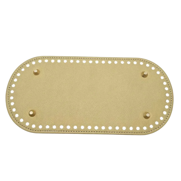 Boden für eine gestrickte Tasche mit Häkelöffnungen 22×10 cm PU Leder Verstärkung des Bodens der Tasche für die Herstellung einer gehäkelten golden