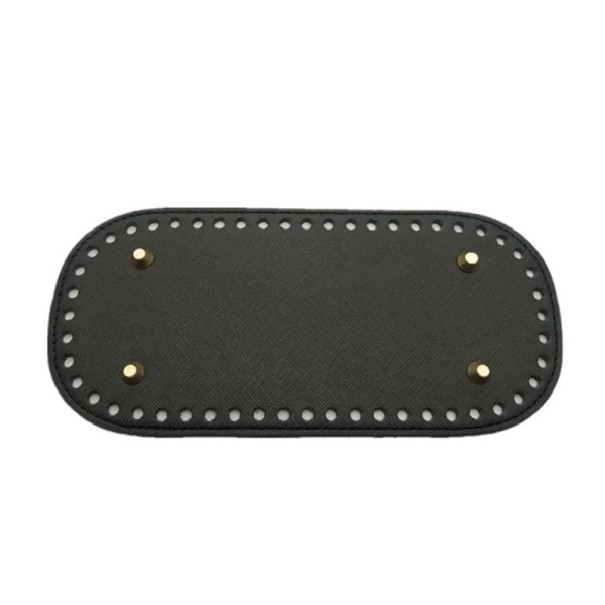 Boden für eine gestrickte Tasche mit Häkelöffnungen 22×10 cm PU Leder Verstärkung des Bodens der Tasche für die Herstellung einer gehäkelten schwarz