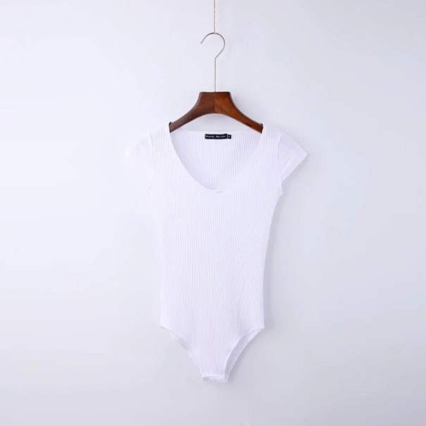 Body de manga corta para mujer B719 blanco M