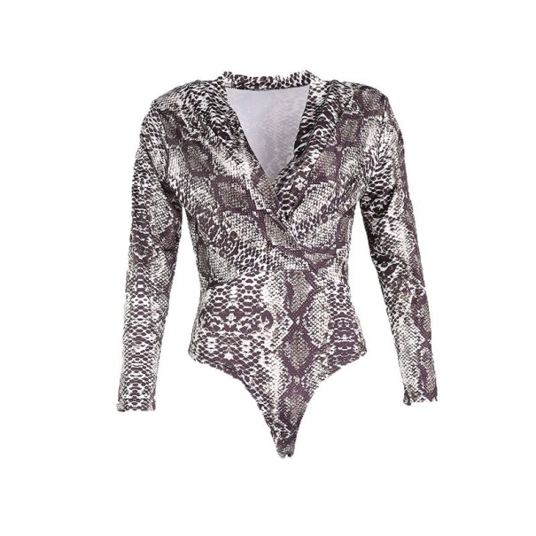 Body de manga larga con estampado de leopardo para mujer B706 XS 2