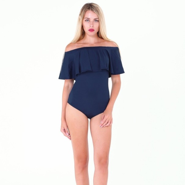 Body de mujer con hombros descubiertos B758 azul oscuro M