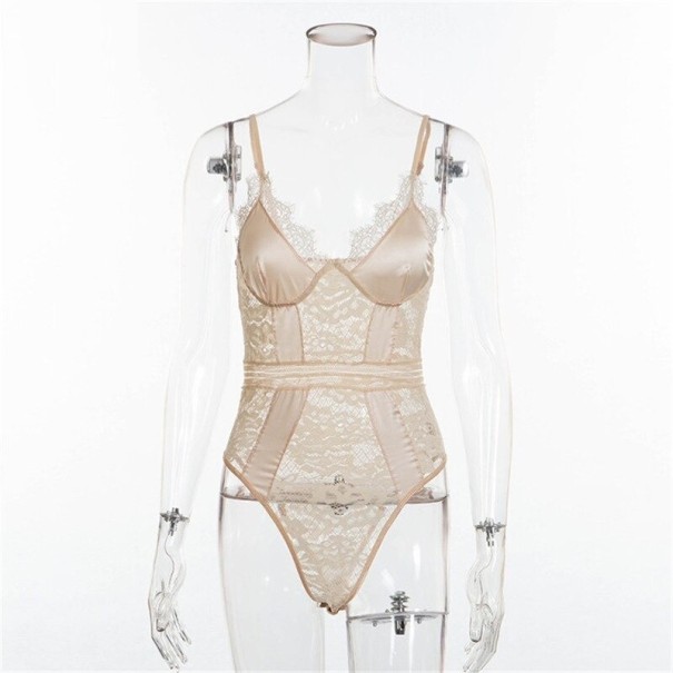 Body de mujer de encaje con tirantes finos B794 color piel M
