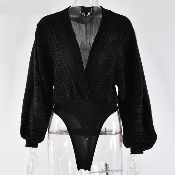 Body feminino com decote profundo preto M