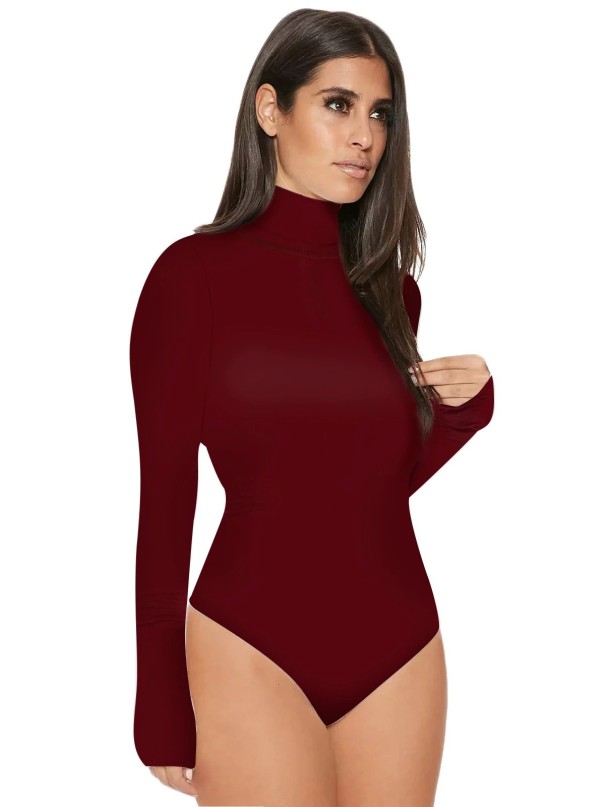Body feminino de manga longa B759 borgonha M