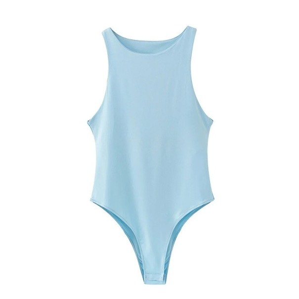 Body Femme à Bretelles Larges bleu clair S