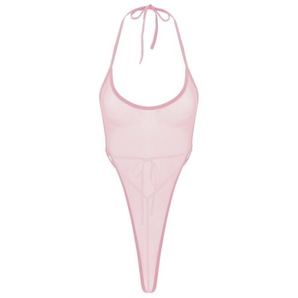 Body transparent pour femmes P1109 rose