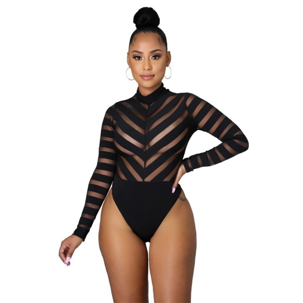 Body transparente de manga larga para mujer B753 XL