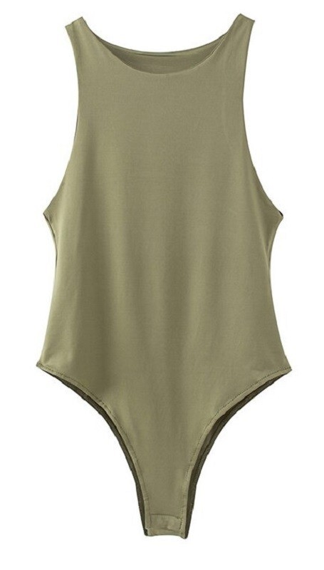 Bodys de mujer con tirantes anchos oliva L