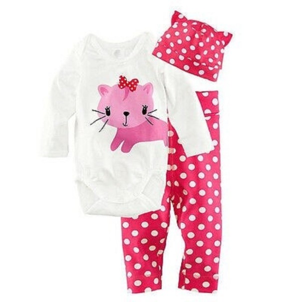 Bodys y pantalones para bebé rosa oscuro 0-6 meses