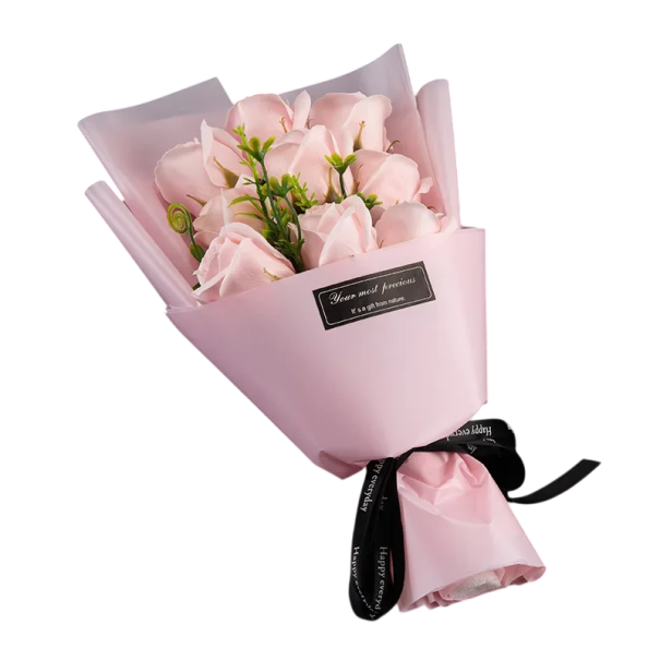 Boeket van 9 zeeprozen 28 x 17 cm Luxe geurset van rozen in cadeauverpakking Elegante decoratie en origineel romantisch cadeau voor vrouwen roze