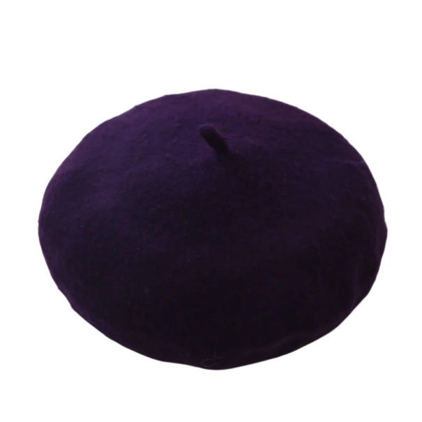Boina para mujeres de imitación de cachemira Elegante gorro de moda invernal Accesorio estiloso para el clima frío Sombrero de otoño para damas morado